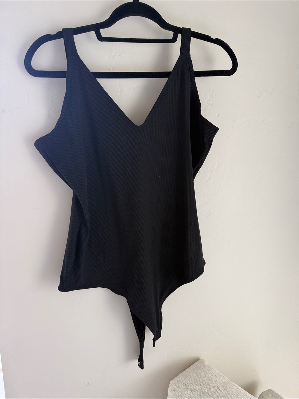 Spanx Black V-Neck Bodysuit XL